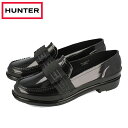 15時までのご注文で即日発送 HUNTER WOMENS REFINED BOW GLOSS PENNY LOAFER ハンター レディース リファインド ボウ グロス ペニー ローファー WFF1096RGL-BLK その1