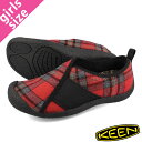  15時迄のご注文で即日発送可 KEEN WOMEN HOWSER WRAP キーン ハウザー ラップ レディース ローカット スリッポン RED PLAID/BLACK レッド 赤 チェック柄 1026645