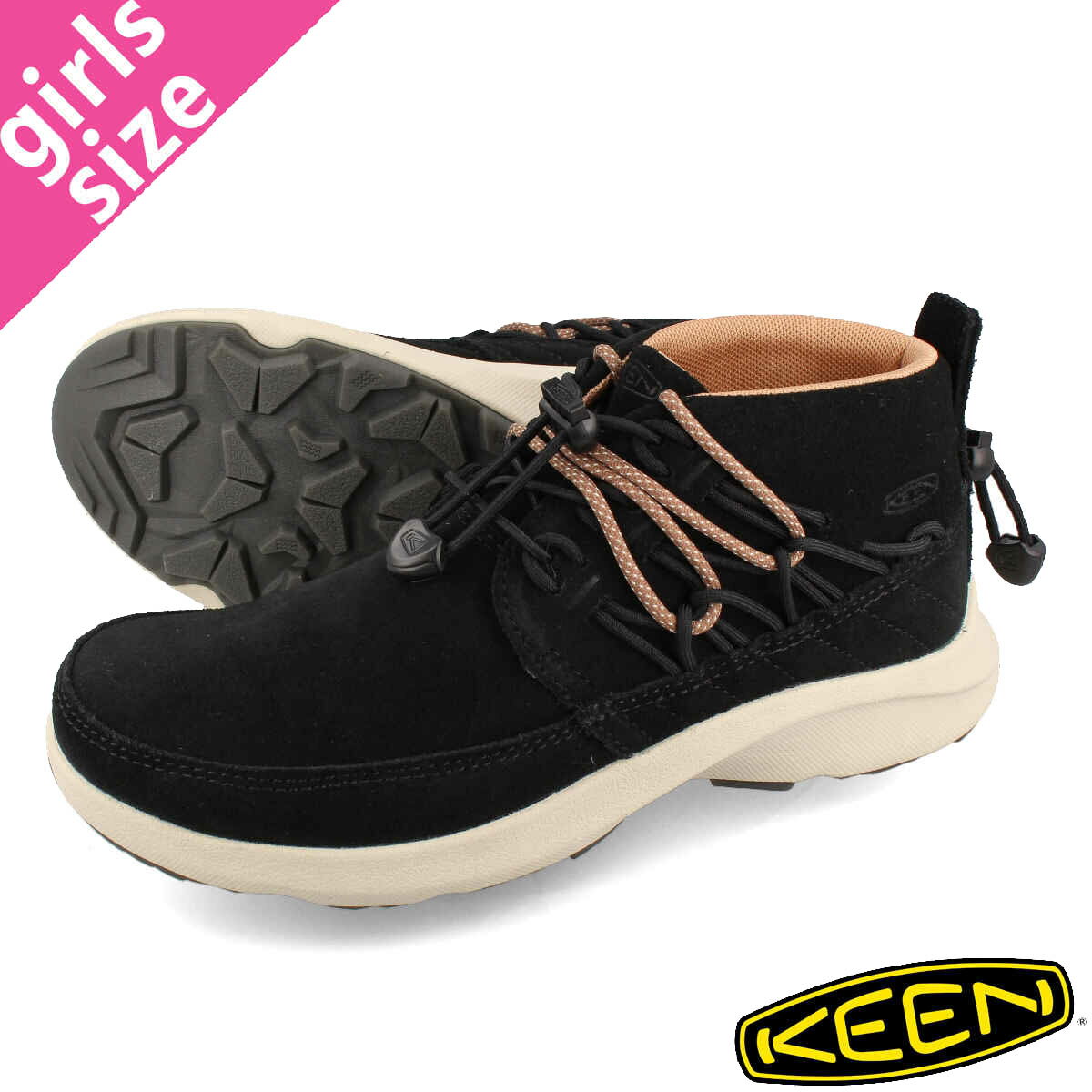 【プライスダウン】 15時迄のご注文で即日発送可 KEEN WOMEN UNEEK CHUKKA キーン ユニーク チャッカ レディース ミッドカット BLACK/BIRCH ブラック 黒 1026733