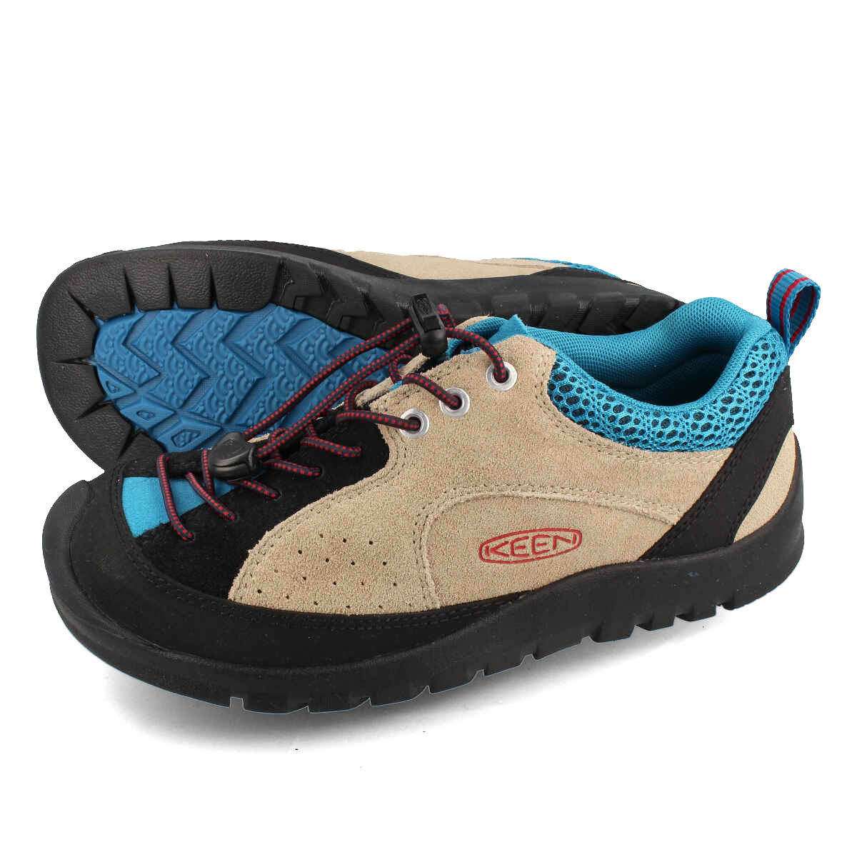 15時迄のご注文で即日発送可 KEEN WOMEN JASPER ROCKS SP キーン ジャスパー レディース ローカット SAFARI/FJORD BLUE ベージュ ブルー 1027428