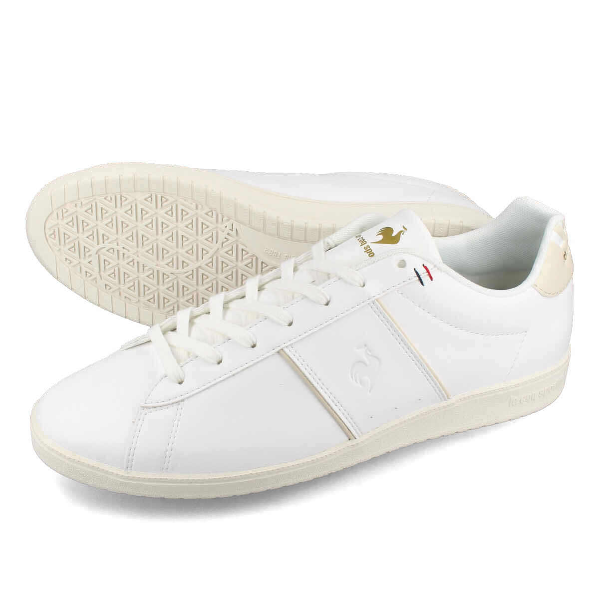 【プライスダウン】 15時迄のご注文で即日発送可 le coq sportif LCS CHATEAU II ルコック スポルティフ LCS シャトー II メンズ ローカット WHITE/MILK BEIGE ホワイト ql1vjc10wm