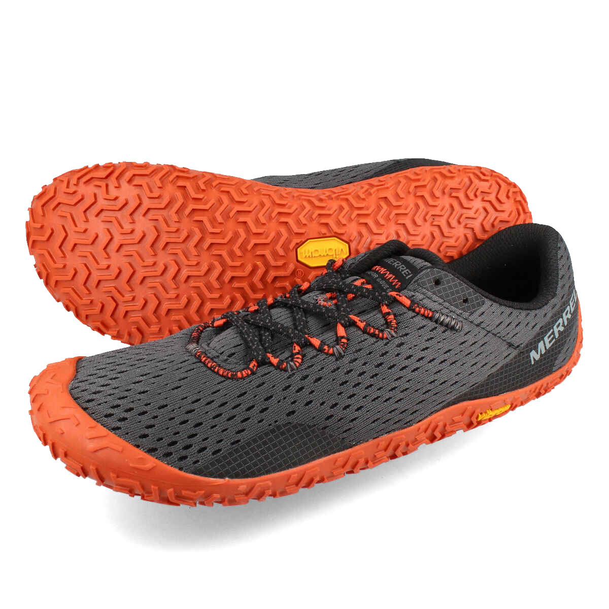  15時迄のご注文で即日発送可 MERRELL VAPOR GLOVE 6 M メレル ベイパー グローブ 6 メンズ ローカット GRANITE/TANGERINE グレー j067667