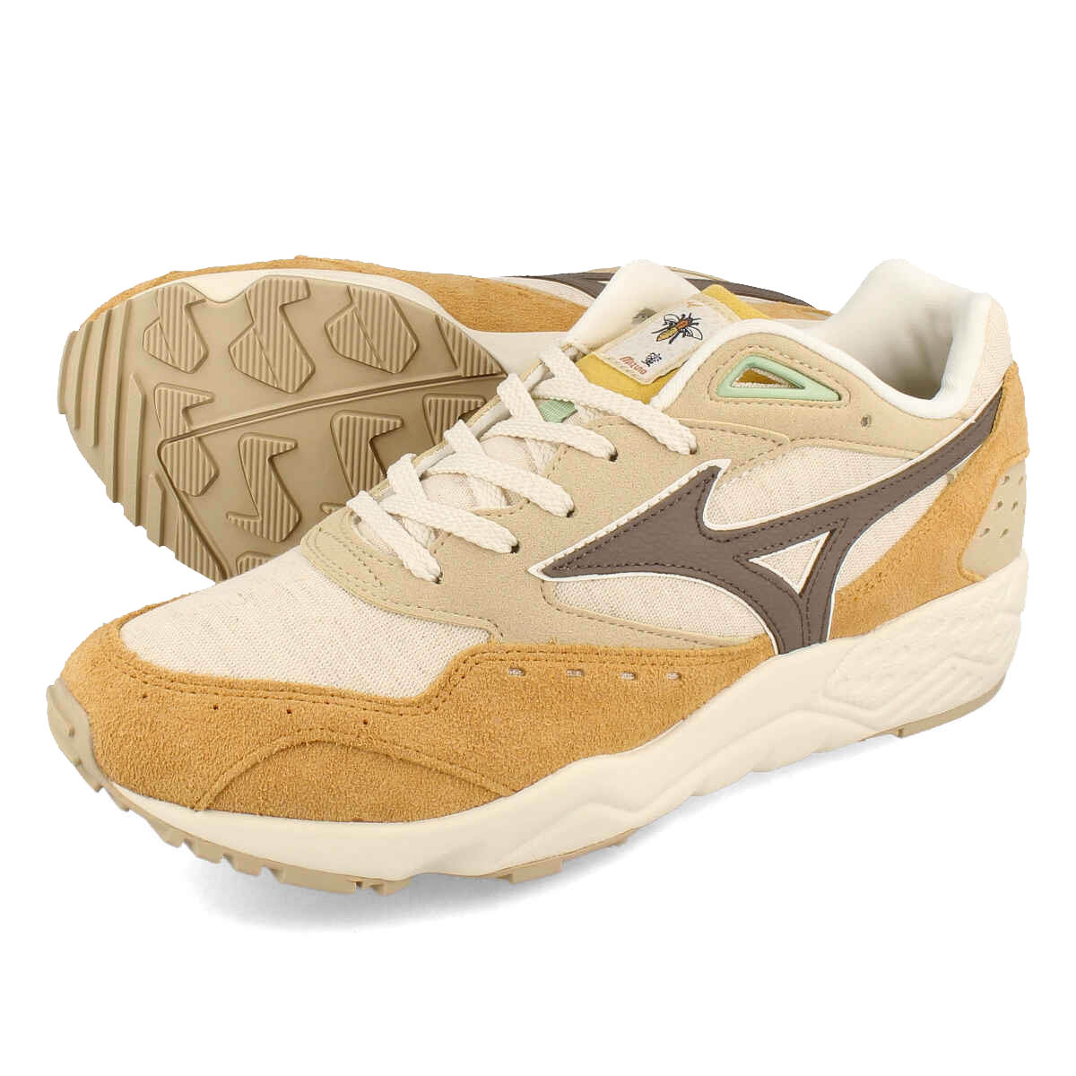 15時迄のご注文で即日発送可 MIZUNO CONTENDER ミズノ コンテンダー メンズ スニーカー ローカット BEIGE/WOOD BROWN/MUSTARD ベージュ D1GA243301