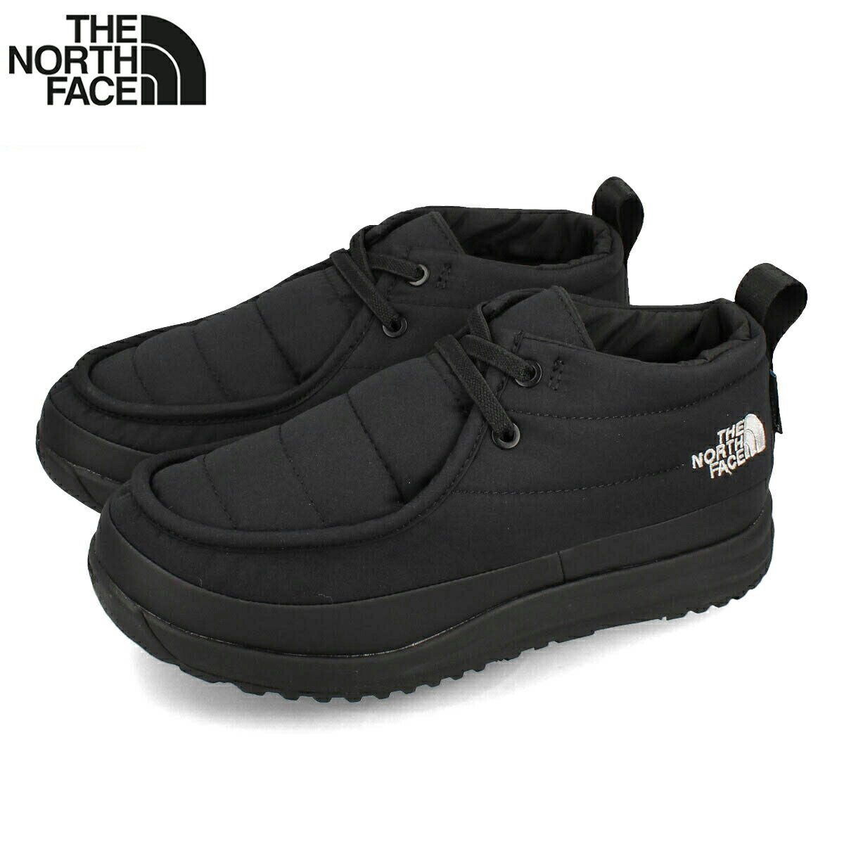 【楽天スーパーSALE】 15時迄のご注文で即日発送可 THE NORTH FACE K NUPTSE ONBOARD WP MOCCASIN ノースフェイス ヌプシ オンボード ウォータプルーフ モカシン キッズ 子ども スニーカー ミッドカット BLACK/BLACK(KK) ブラック nfj52372