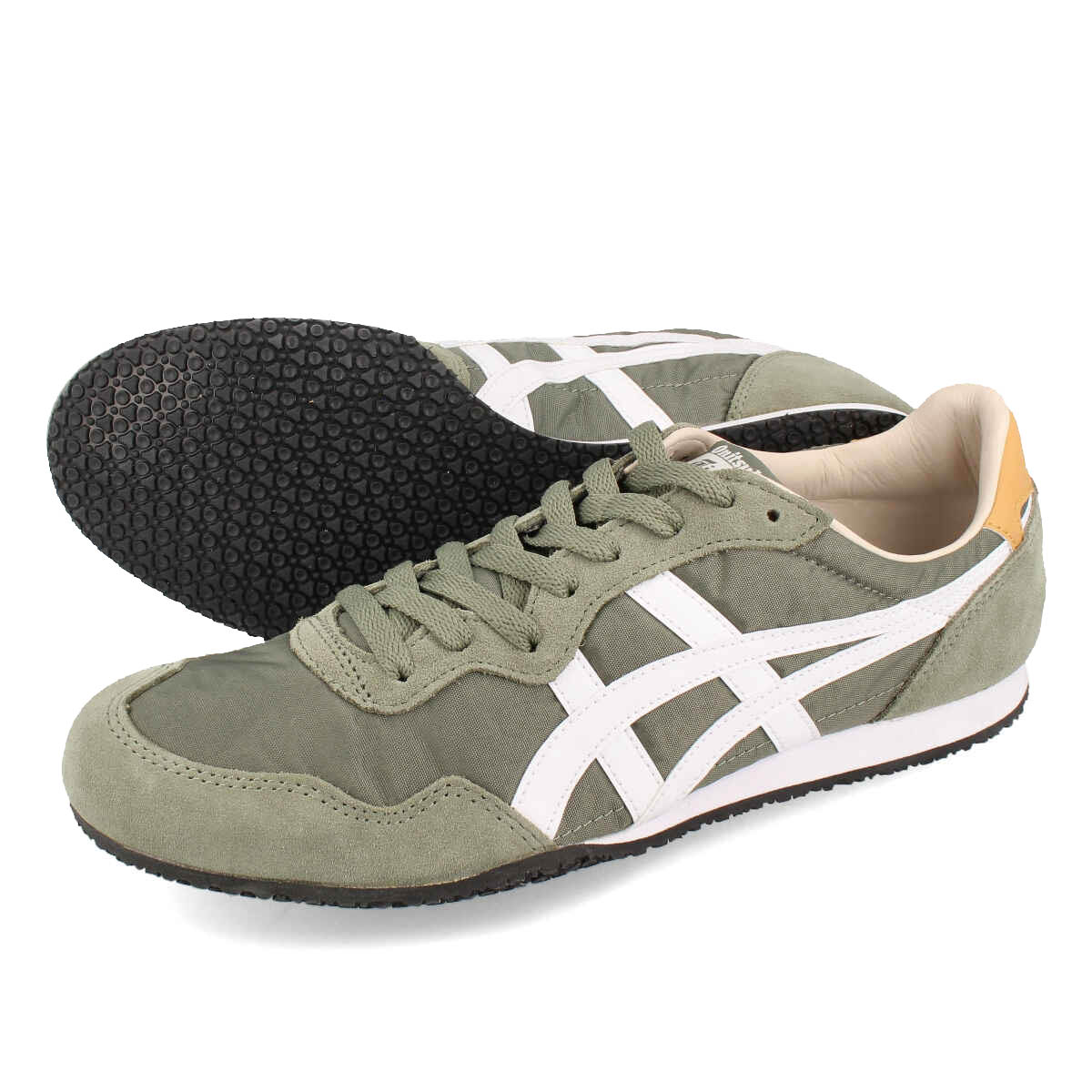 15時迄のご注文で即日発送可 Onitsuka Tiger SERRANO オニツカタイガー セラーノ メンズ レディース ローカット BURNT OLIVE/WHITE ブラウン 1183b400-304 1