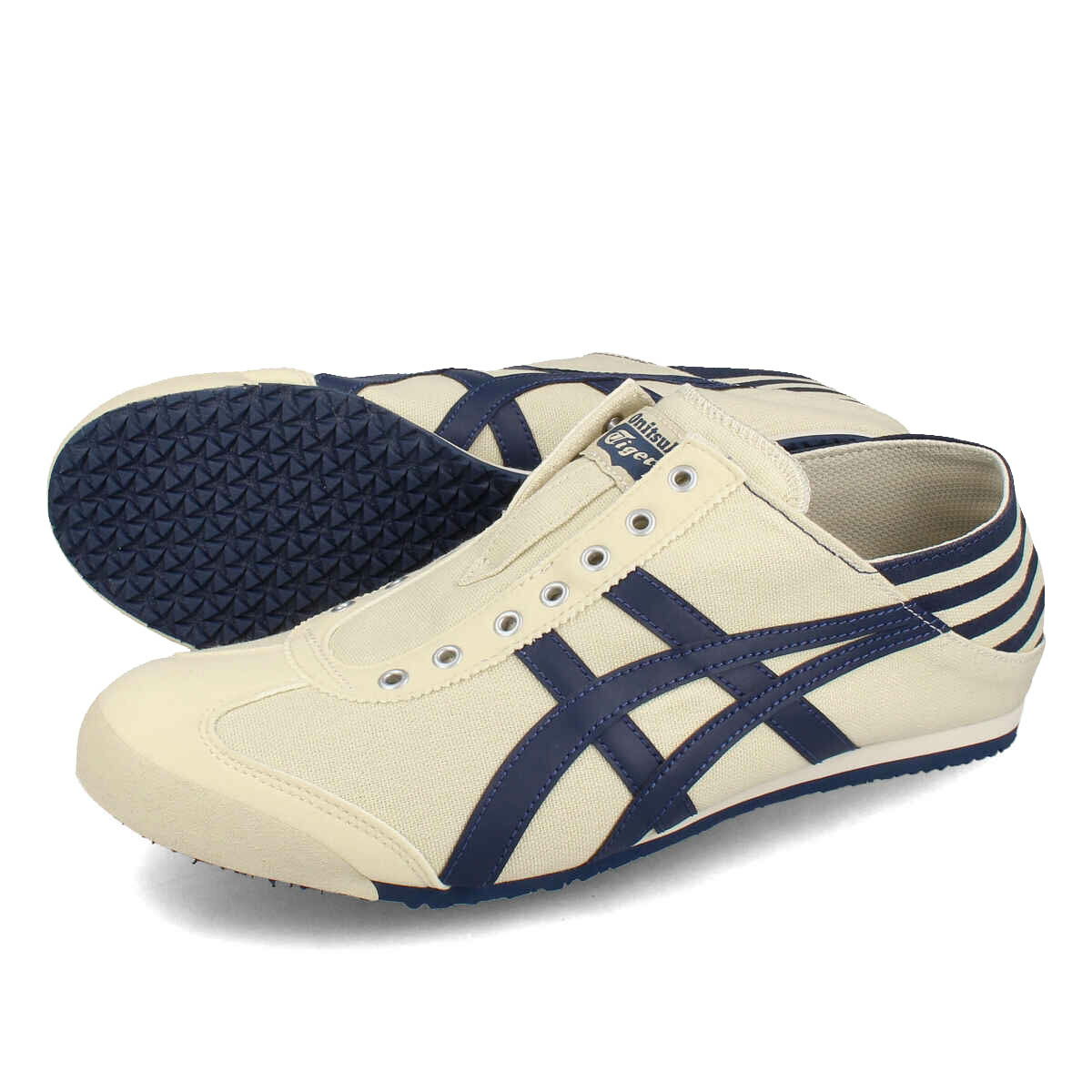 15Τʸ¨ȯ Onitsuka Tiger MEXICO 66 PARATY ˥ĥ ᥭ 66 ѥƥ  ǥ ˡ å NATURAL/NAVY ١ 1183C233-250