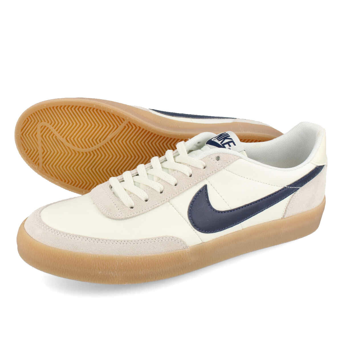 ナイキ レザースニーカー メンズ 15時迄のご注文で即日発送可 NIKE KILLSHOT 2 LEATHER ナイキ キルショット 2 レザー SAIL/MIDNIGHT NAVY/GUM YELLOW メンズ スニーカー レザー ホワイト ネイビー 432997-107