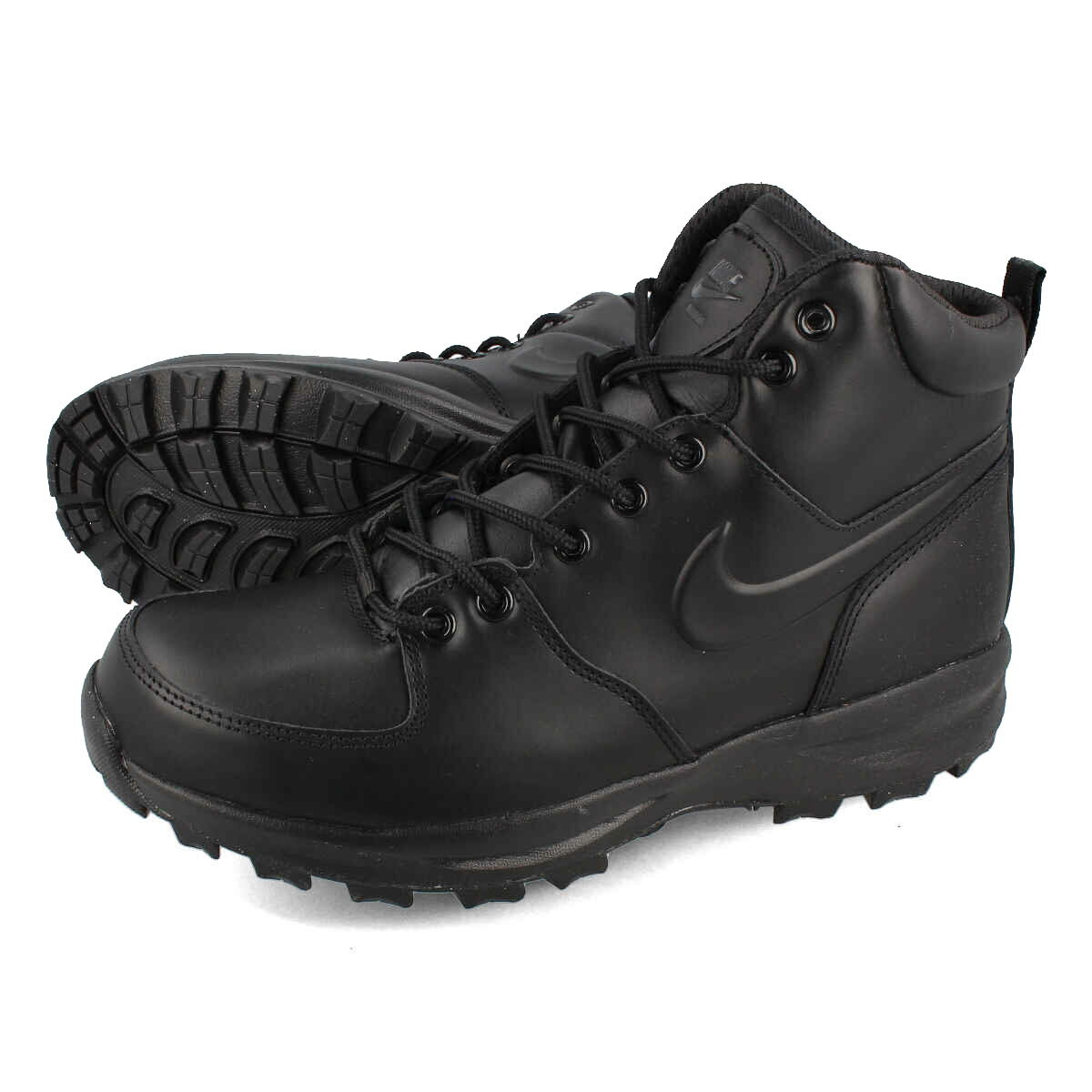 15̂ő NIKE MANOA LEATHER iCL }mA U[ Y u[c Xj[J[ nCJbg BLACK/BLACK ubN  454350-003