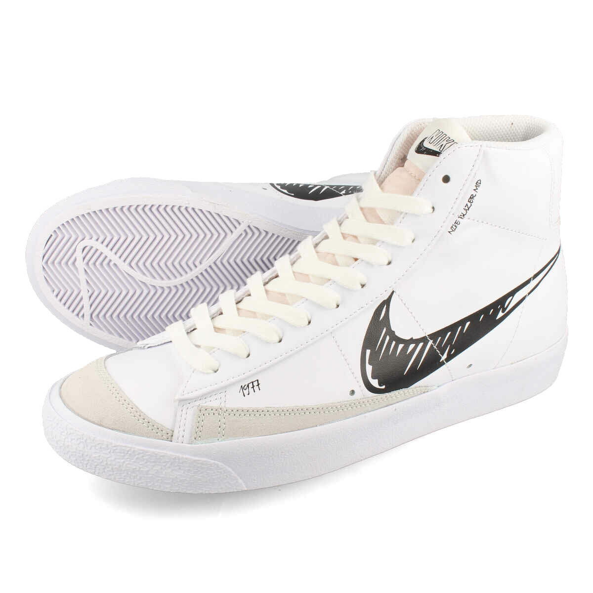 15時迄のご注文で即日発送可 NIKE BLAZER MID VNTG 039 77 【SKETCH PACK】 ナイキ ブレザー ミッド ビンテージ 77 WHITE/BLACK cw7580-101