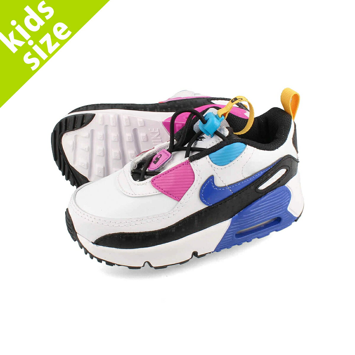 15時迄のご注文で即日発送可 NIKE AIR MAX 90 TOGGLE SE BT ナイキ エア マックス 90 トグル SE BT キッズ 子ども WHITE/HYPER ROYAL/BLACK/ACTIVE FUCHSIA ホワイト ブルー dv1858-100