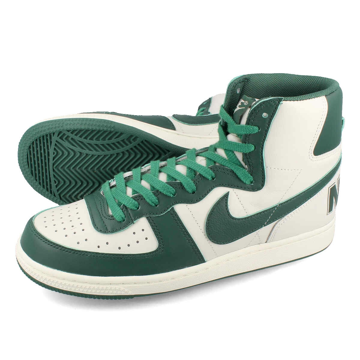 15時迄のご注文で即日発送可 NIKE TERMINATOR HIGH 【NOBLE GREEN】 ナイキ ターミネーター ハイ メンズ ハイカット SWAN/NOBLE GREEN/SAIL/WASHED GREEN ホワイト グリーン 白 緑 fd0650-100 1