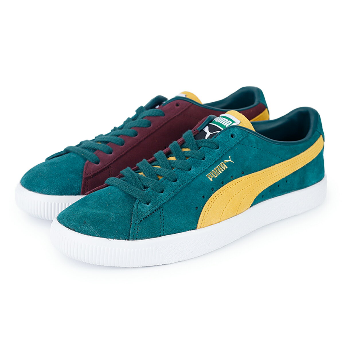 【プライスダウン】15時迄のご注文で即日発送可 PUMA SUEDE VTG TEAMS プーマ スウェード ヴィンテージ チームス メンズ スニーカー ローカット VARSITY GREEN/MUSTARD SEED グリーン イエロー バーガンディ 386581-01 1