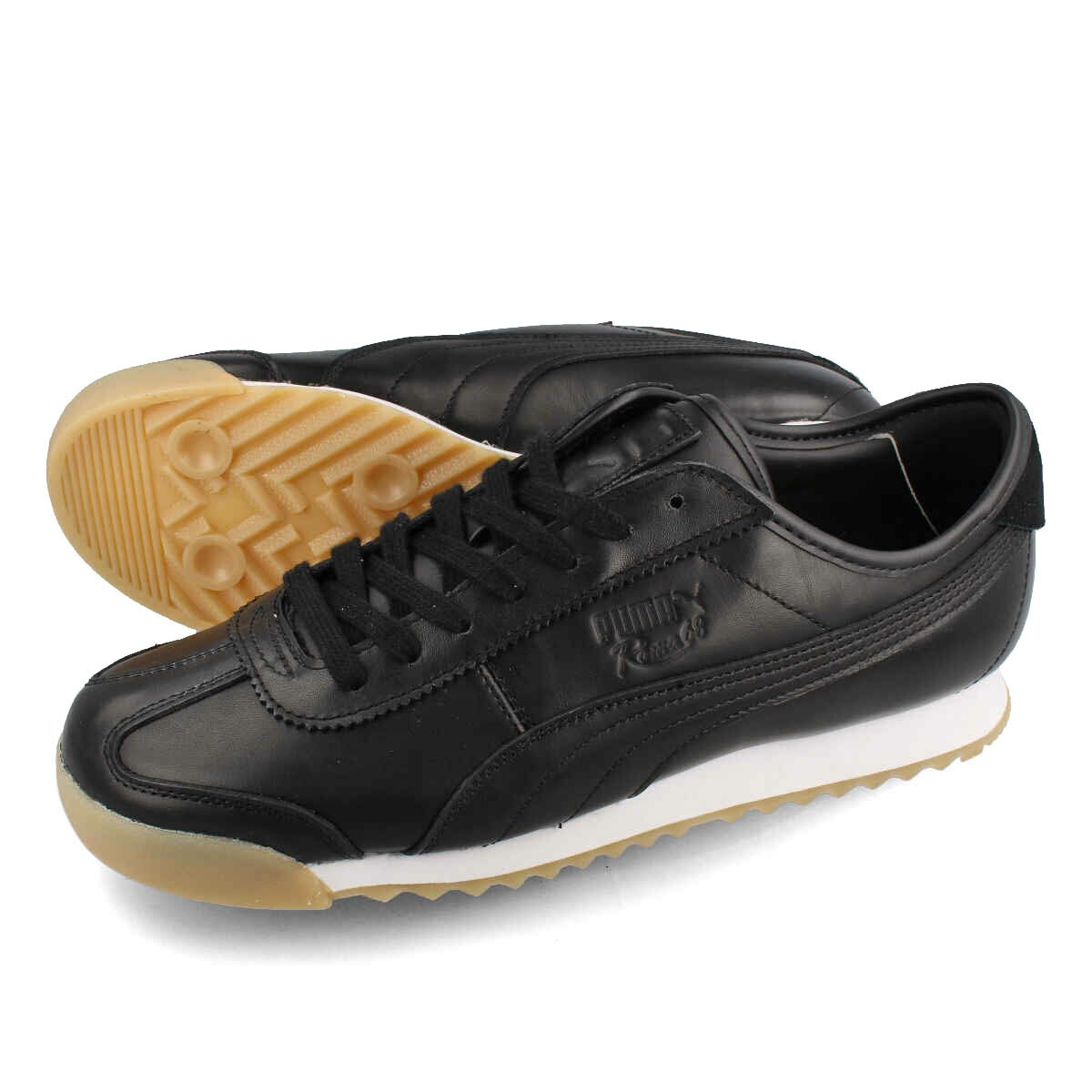 【プライスダウン】 15時迄のご注文で即日発送可 PUMA ROMA LEATHER プーマ ローマ レザー メンズ レディース ローカット BLACK/BLACK ブラック 392432-01