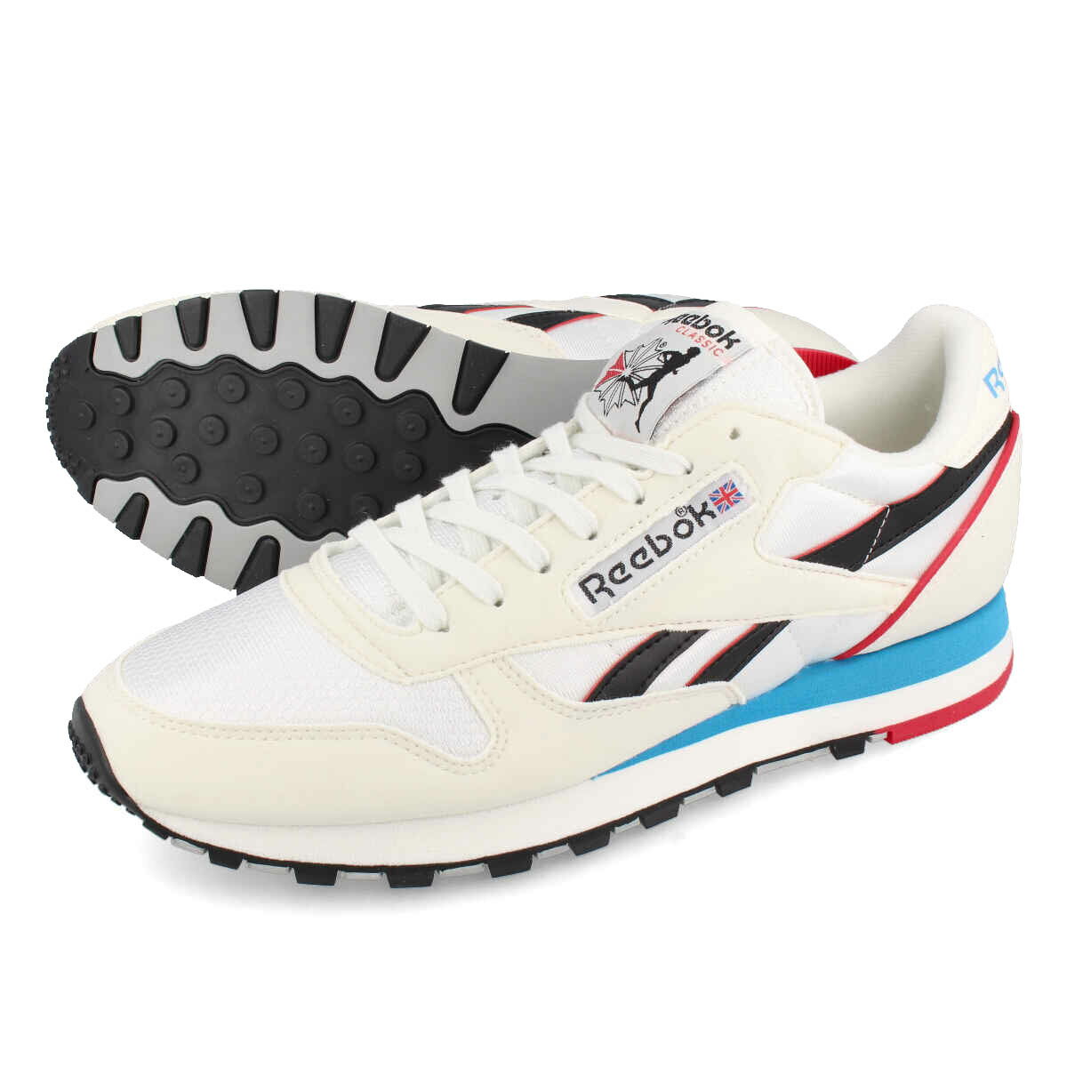 リーボック レザースニーカー メンズ 【プライスダウン】 15時迄のご注文で即日発送可 Reebok CLASSIC LEATHER リーボック クラシック レザー メンズ スニーカー ローカット CHALK/CORE BLACK/ALWAYS BLUE チョーク ブラック ブルー 黒 青 gy4115