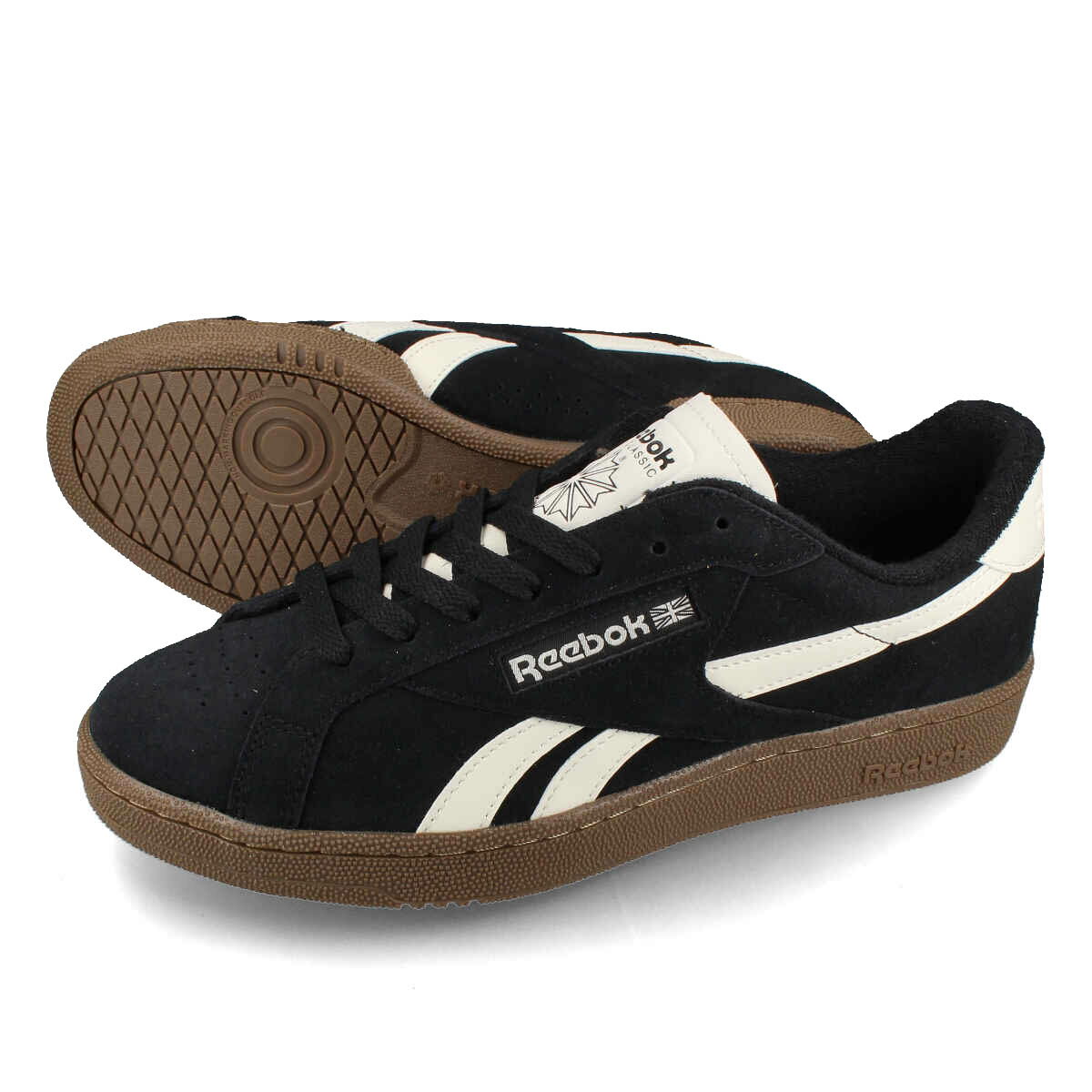 【お買い物マラソンSALE】 15時迄のご注文で即日発送可 Reebok CLUB C GROUNDS UK リーボック クラブシー グラウンド UK メンズ レディース スニーカー ローカット CORE BLACK ブラック 100033053