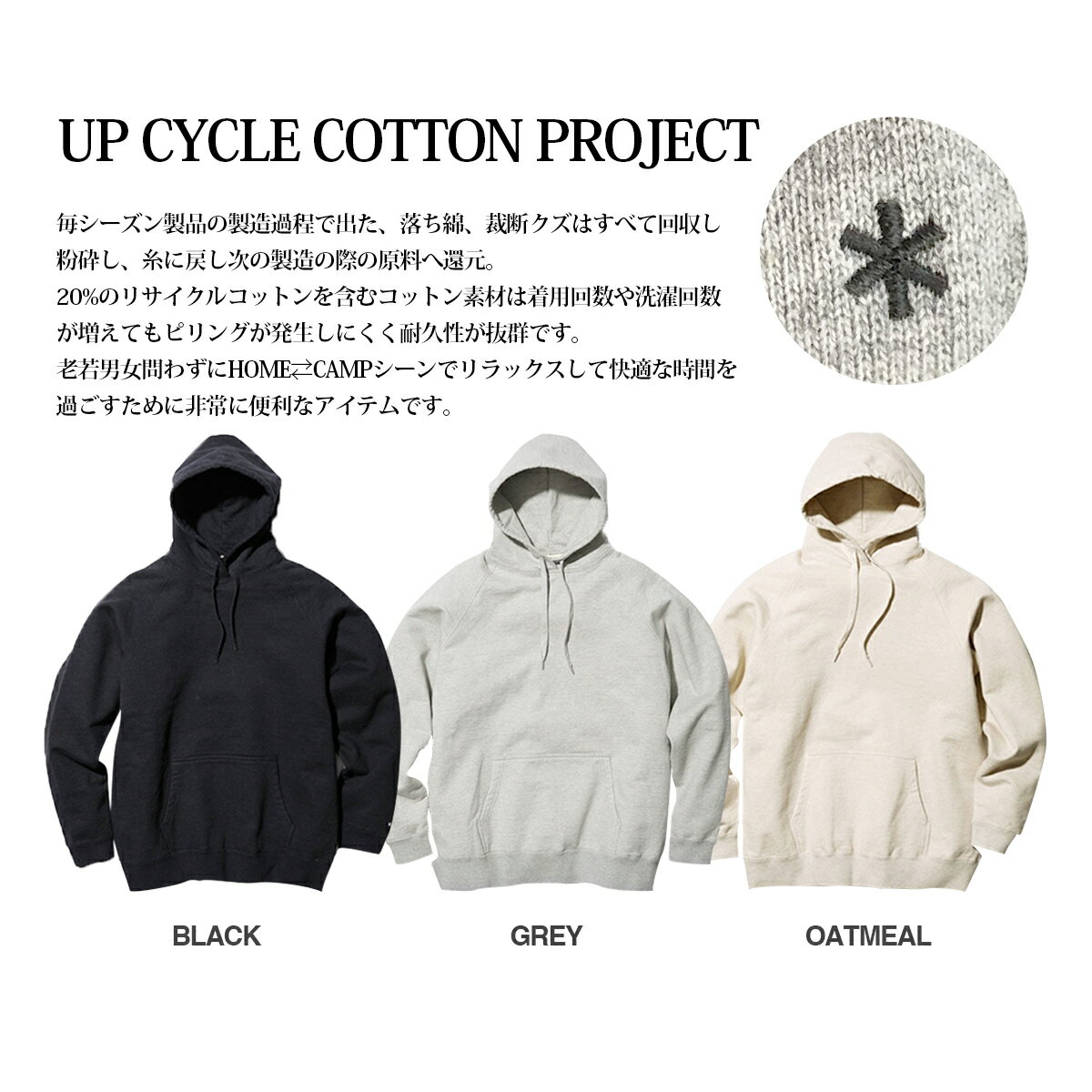 【お買い物マラソンSALE】 15時迄のご注文で即日発送可 SNOW PEAK RECYCLED COTTON SWEAT HOODIE スノーピーク リサイクル コットン スウェット フーディー メンズ レディース トップス パーカー インナー パッチポケット 耐久性 BLACK M.GREY OATMEAL 3色展開 SW-22SU402 2