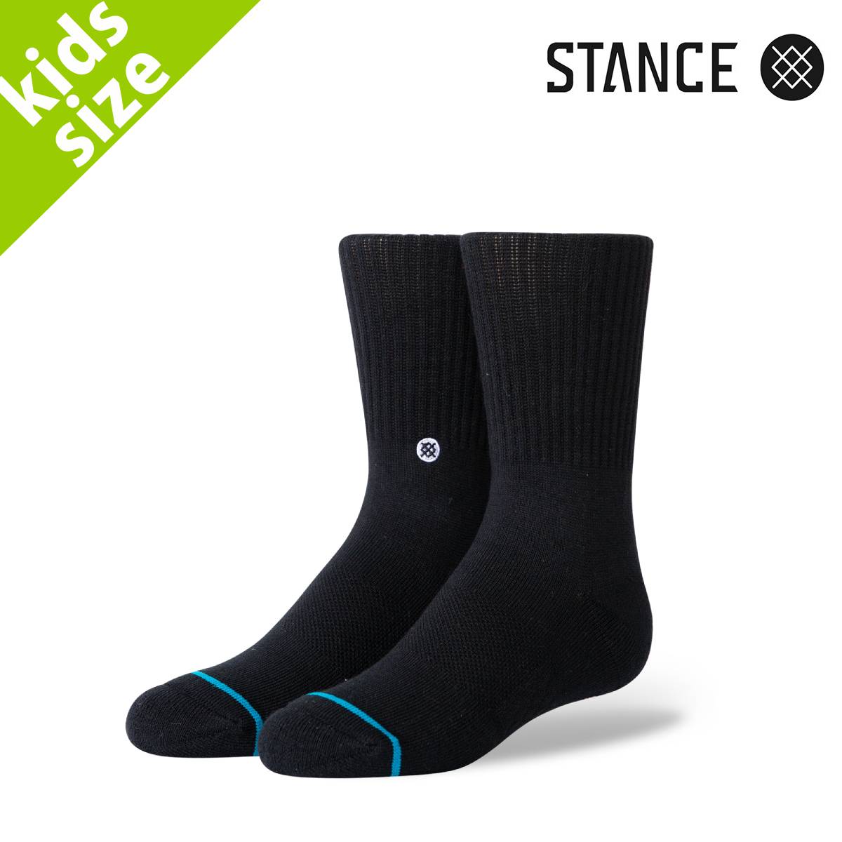 【キッズサイズ】 STANCE SOCKS ICON ST KIDS スタンス ソックス アイコン ST キッズ K526A20ICK#BLK 【追跡可能メール便・日時指定不可】 1