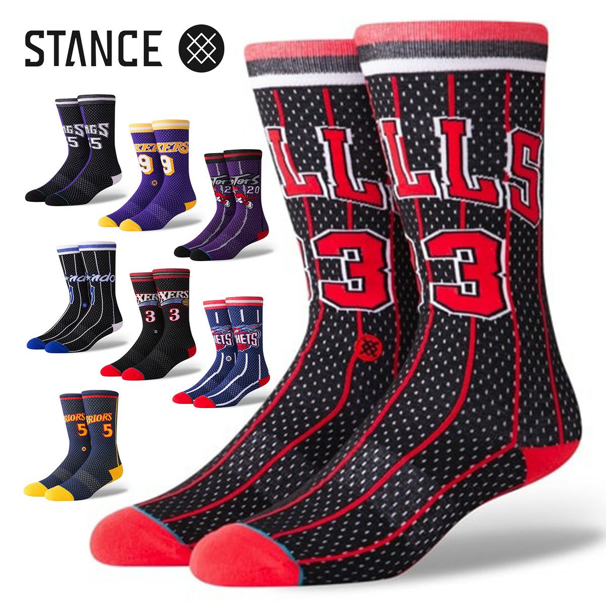 STANCE SOCKS NBA TEAM SOCKS HWC スタンス ソックス エヌビーエー チーム ソックス ハードウッドクラシック 全8カラー m545c18pih