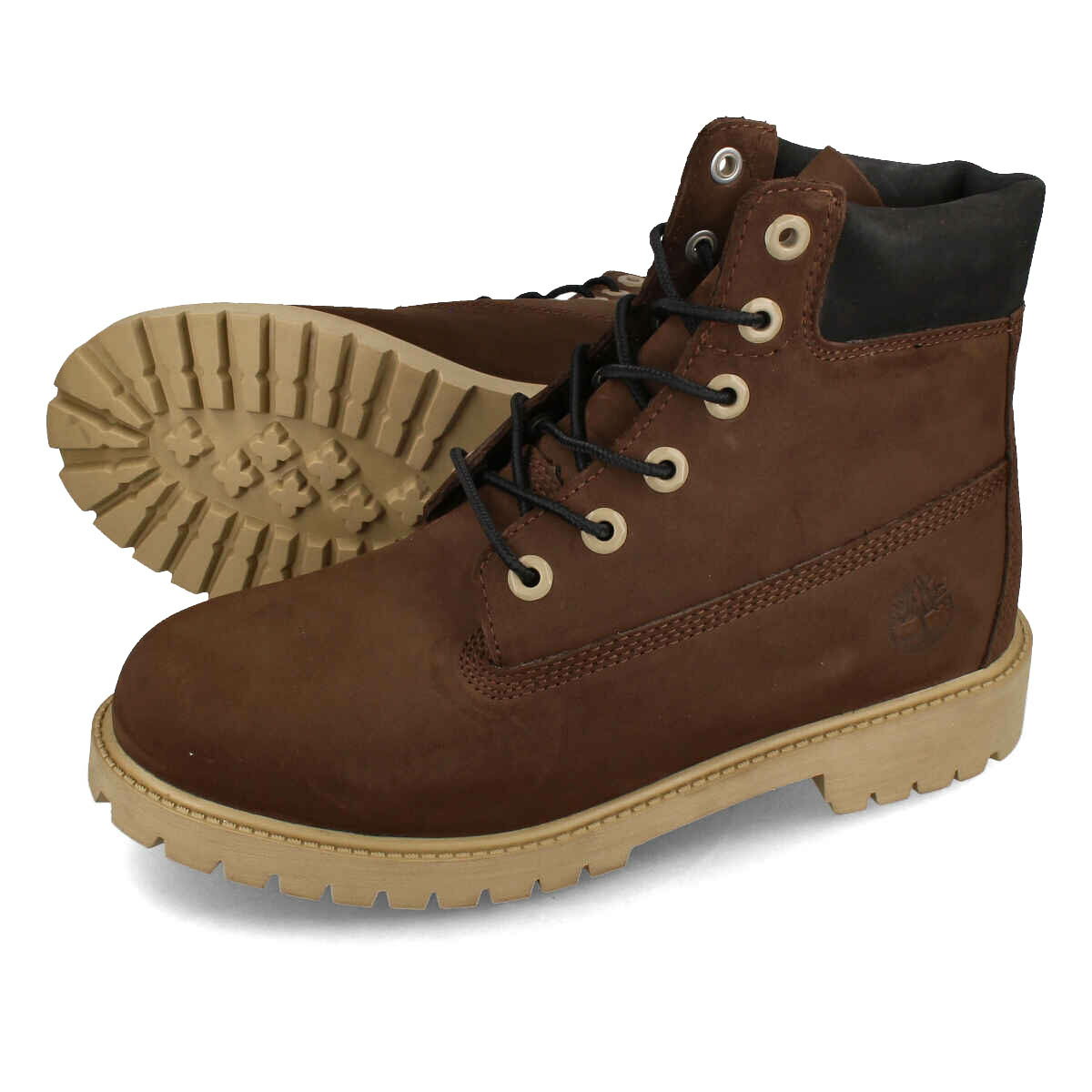 ティンバーランド 【お買い物マラソンSALE】 15時迄のご注文で即日発送可 TIMBERLAND 6inch PREMIUM BOOT WP JUNIOR'S ティンバーランド 6インチ プレミアム ブーツ ウォータープルーフ レディース ブーツ DARK BROWN NUBUCK ブラウン a64fn