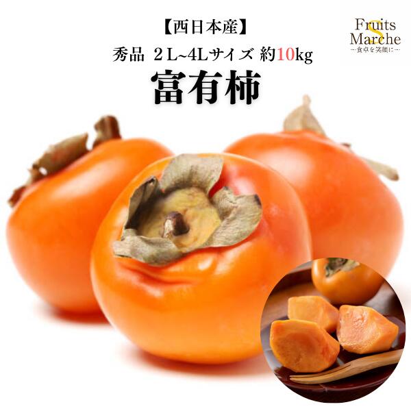 【送料無料】【西日本産】秀品 富有柿 柿 かき 2L～4Lサイズ 大きさお任せ 1箱 約10kg 送料無料（北海..