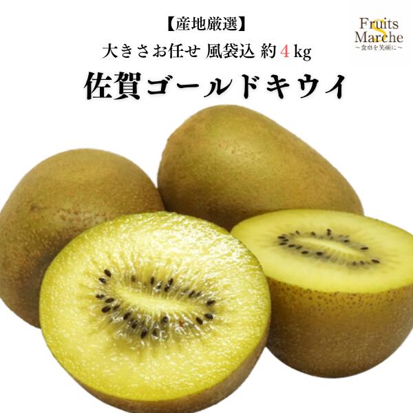 【送料無料】【産地厳選】佐賀ゴールドキウイフルーツ 大きさおまかせ 風袋込 約4kg(北海道沖縄別途送料加算)