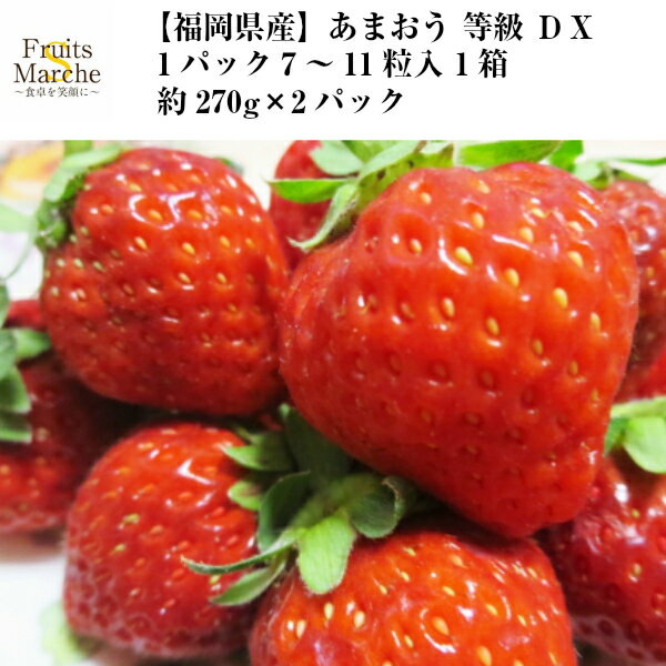 あまおう DX  等級 いちご 福岡県産 1箱 7～11粒入 約270g×2パック 送料無料