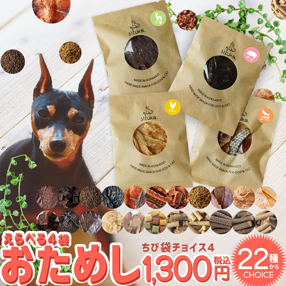 ちび袋チョイス4◆北海道産 犬 おやつ 無添加 国産 犬猫のおやつシズカ sizuka エゾマルシェ ドッグフード ペット 好…