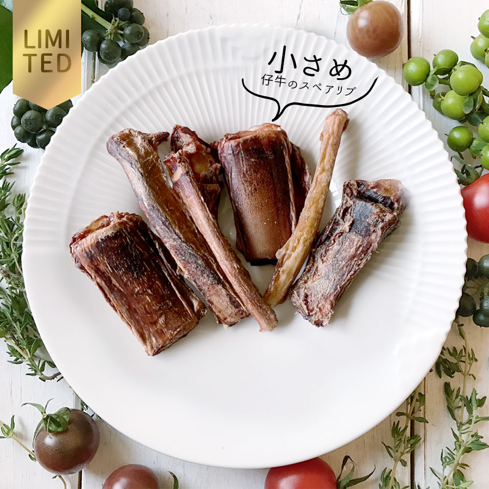 【激レア！数量限定】仔牛のスペアリブ（小さめ） 30g◆北海道産 犬 おやつ 無添加 国産 ドッグフード ペット 好き 手作り牛 ビーフ スペアリブ 骨 ジャーキー 硬い 歯磨き 歯みがき デンタルケア 歯磨きのサムネイル