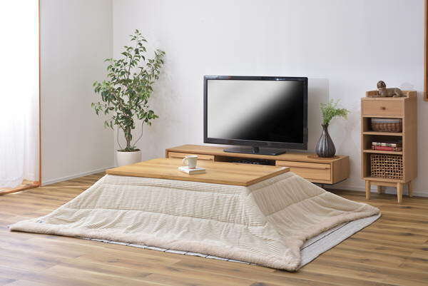 東谷 薄掛けコタツ布団 長方形 ホワイト 完成品 KK-142WH 東谷 AZUMAYA 掛け布団 天板サイズ 幅105〜120×奥行〜80cm コーデュロイ 長方形 こたつふとん こたつぶとん 炬燵 エコ 省エネ 節電 KK-142WH こたつ布団 正方形 190×190 防寒 シープボア こたつ用品 こたつ [3]