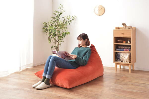 東谷 ビーズクッション オレンジ 完成品 LSS-801OR フロアチェア LSS-801OR [2]