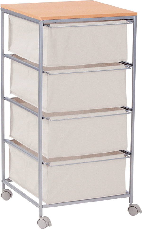 東谷 キャンバスチェスト 4段 ベージュ 組立必要品 MIP-278 ストレージ MIP-278