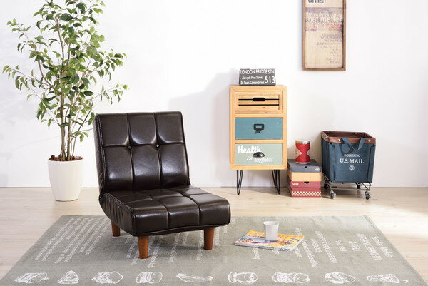 【ポイントUP中】東谷 フロアソファ ブラウン ねじ込み RKC-937LBR 東谷 AZUMAYA 2way リクライニングフロアソファ 座椅子 ローチェア 一人用 1人用 リクライニングチェア デニムソファ ソフトレザー 42段階リクライニング ポケットコイル使用 アメリカンポップ モダン