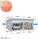 【無料★特典付】 イナバ物置 稲葉製作所 車庫 倉庫 ガレージ ガレーディア GRN-3162HL-2 ハイルーフ 豪雪型 間口6260×奥行6275×高さ2660mm 2台収納タイプ 車庫 倉庫 ガレージ 開閉 耐久性 防犯性(4)
