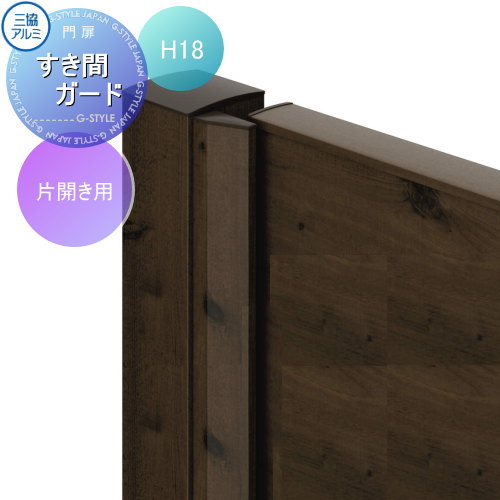 【部品】 形材門扉 三協アルミ 三協立山 フレイナハイタイプ用 すき間ガード 片開き用 木調色 H1800 ガ..