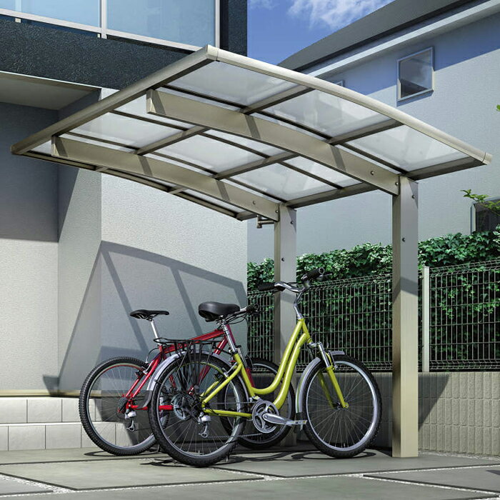 【無料★特典対象】 サイクルポート YKK YKKap アリュース ミニZ 750タイプ 基本セット 22-21 ハイルーフ(H24) アルミ色 3台用 ポリカ...