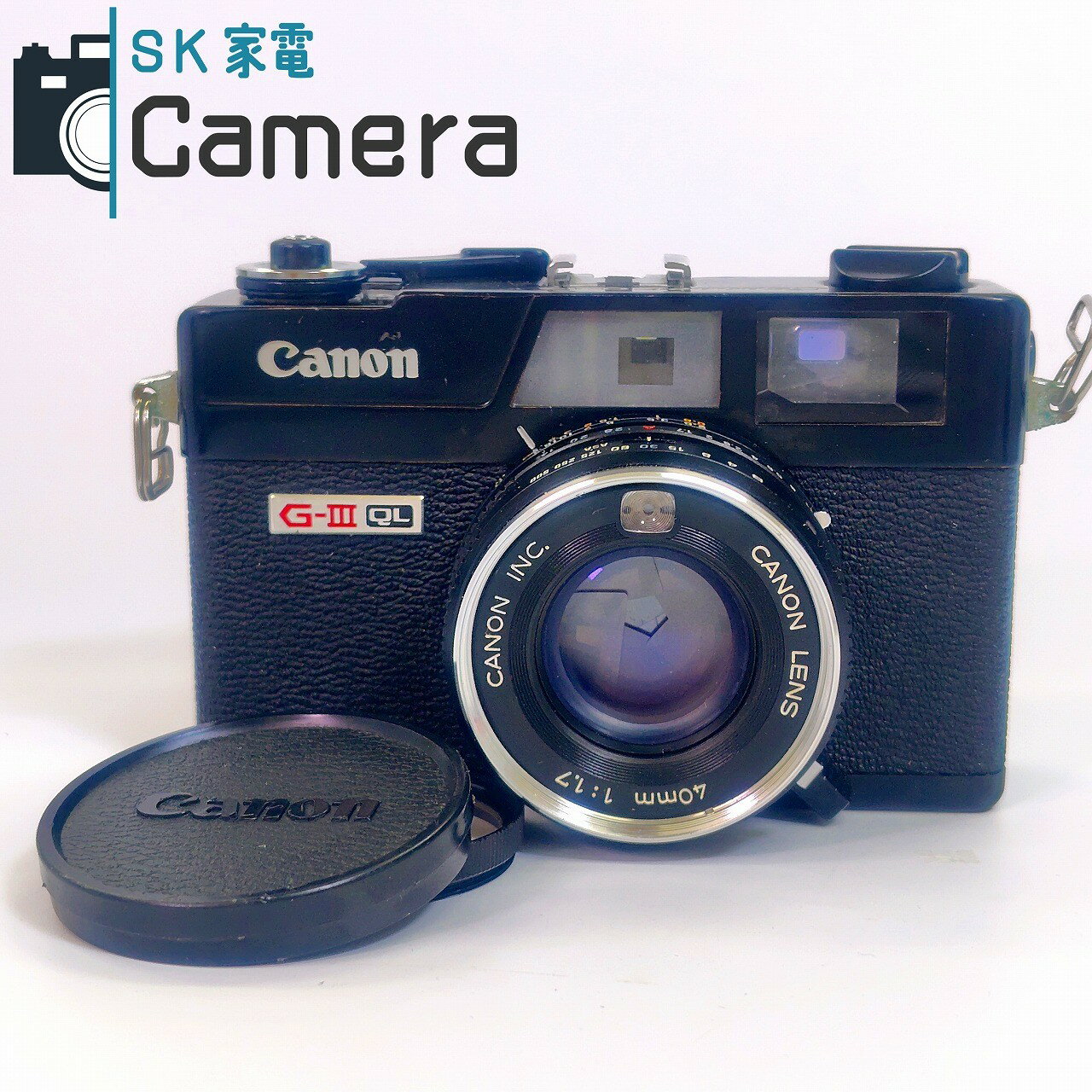 【中古】 Canon Canonet QL17 G-III QL 40mm F1.7 ブラック キャノン キャノネット レンジファインダー BLACK 露出OK 現状品