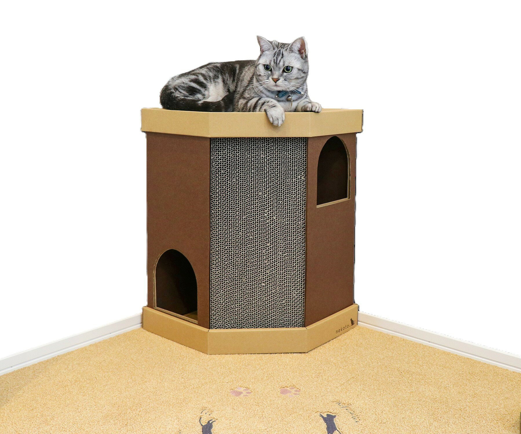 nekoto_ コーナースクラッチハウス　爪とぎ　爪とぎハウス　猫　ネコハウス