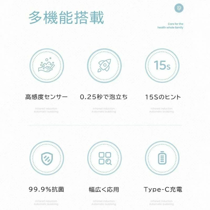 ソープディスペンサー 高感度 自動センサー 泡 ディスペンサー 子供用 キッズ 可愛い エレファント USB充電式 オートディスペンサー ハンドソープ