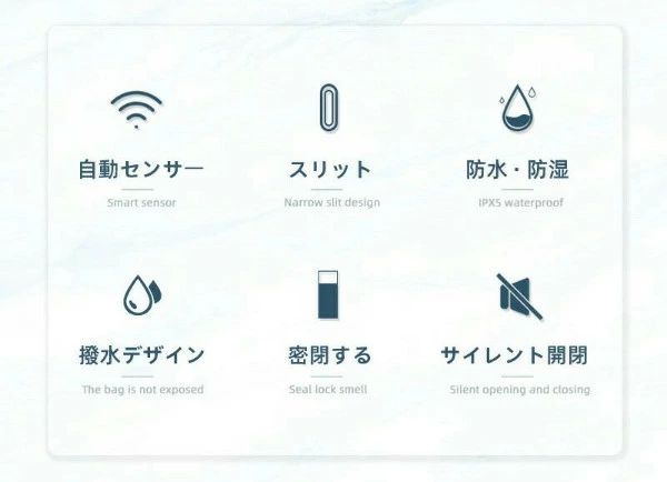 ゴミ箱 自動ゴミ箱 センサー 自動開閉 7L 電動ゴミ箱 非接触 ふた付 浴室ごみ箱 密閉 自動ごみ箱 7L スマートゴミ箱 小さめ ゴミ箱 寝室 浴室 キッチン オフィス インテリア ダストボックス シンプル トイレ用 台所 リビング 適用 ホワイト ゴールド [2]
