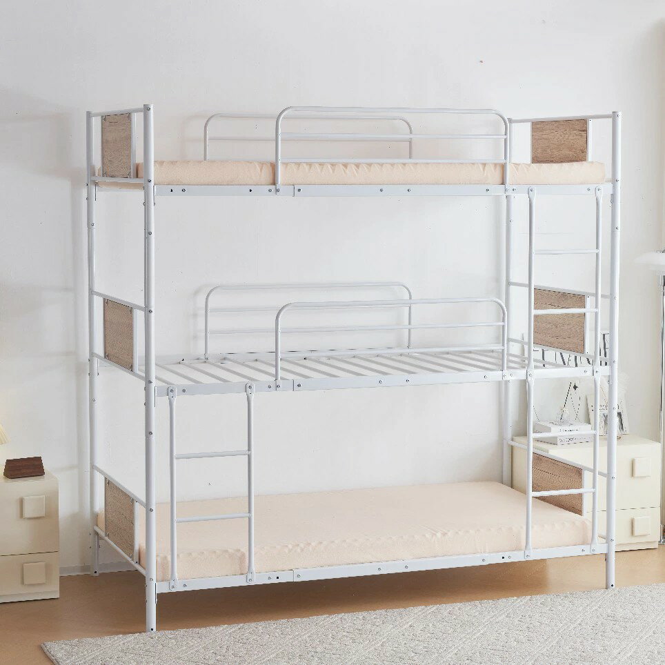 三段ベッド 分離可能 シングルベッド パイプベッド 子供ベッド ベッド 毎段耐荷重120kg 3段ベッド 高い..