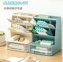【楽天スーパーSALE】デスクオーガナイザー 卓上収納ボックス ペン立て 化粧ブラシ収納 文房具 大容量 引き出し付き 一体設計 分類収納 小物収納 オフィス収...