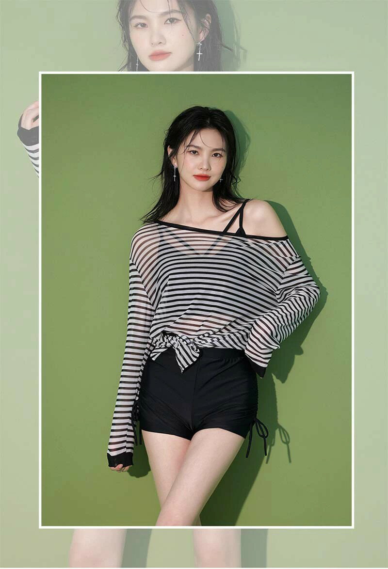 水着体型カバー ワンピース水着 ビキニ水着 ハイネック ビキニ パンツ カーディガン 3点セット ワンピース パッド付き 小胸 バスト 盛れる 20代 30代 女子 露出少なめで挑戦しやすい☆ 背中見せ ワイヤーなし 可愛いビーチ水着 レディース お洒落ウエスト