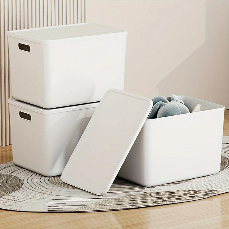 4個セット 収納ボックス 収納ケース 大容量 持ち運び便利 衣類収納 衣装ケース 多用途 整理整頓 引っ越し 収納コンテナ 書類収納 整理ボックス収納箱 CD DVD 衣類 本 文房具 おもちゃ 小物収納 省スペース