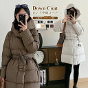 ダウンコート レディース ミドル ダウンジャケット 軽量 アウター ロングコート フード付き レディ