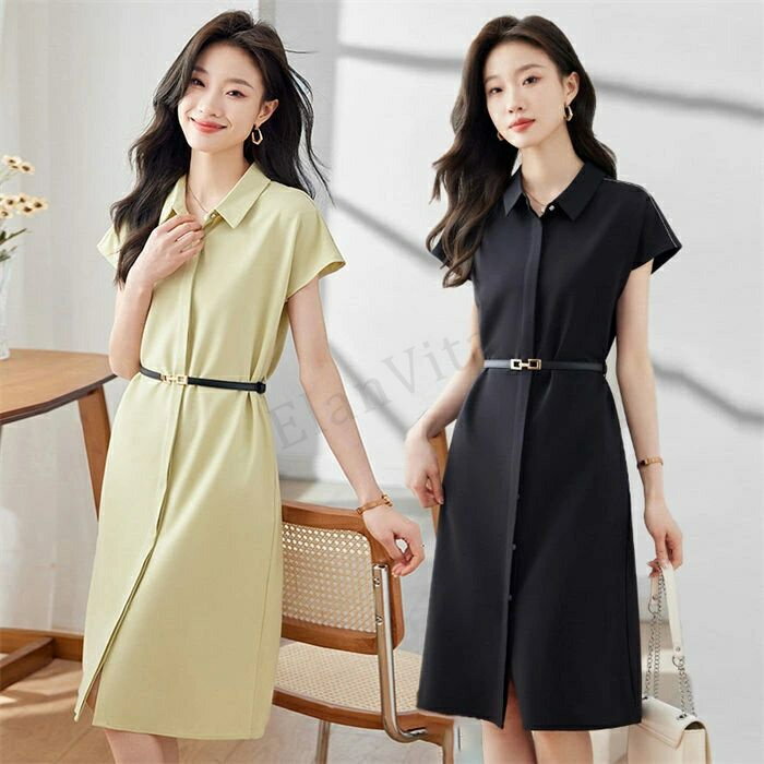 レディース ワンピース 膝丈 きれいめ キレカジ 爽やか 春 夏 おしゃれ お出かけ OL 通勤 通学 上品デザイン 面接 卒業式 入学式 結婚式 披露宴 同窓会 大きいサイズ 個性的 10代 20代 30代 40代 Vネック カジュアル 半袖 オフィス お仕事