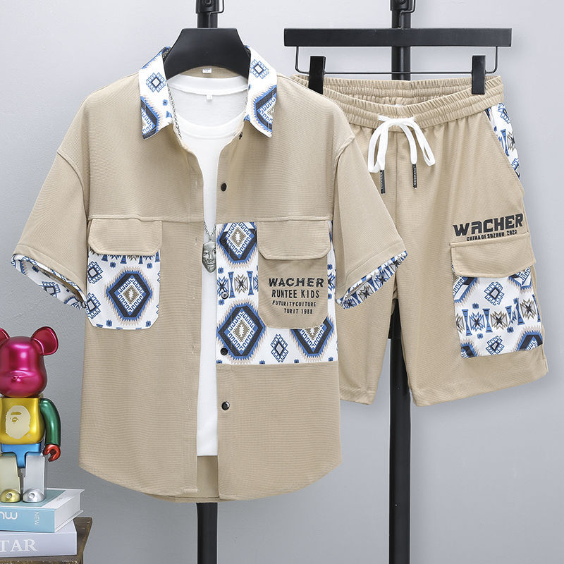 Rakuten - 上下セット アロハシャツ メンズ レディース 半袖 カジュアルウェア 部屋着 柄シャツ ショートパンツ おしゃれ 送料無料