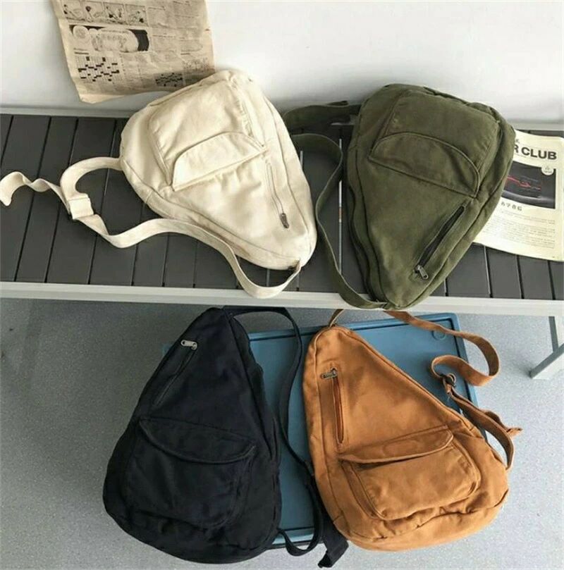 樂天商城 - バッグ レディース ショルダーバッグ ボディバッグ 帆布バッグ 三角 おしゃれ 個性的 カジュアル 縦型 かばん 鞄 斜め掛け 肩がけ バッ