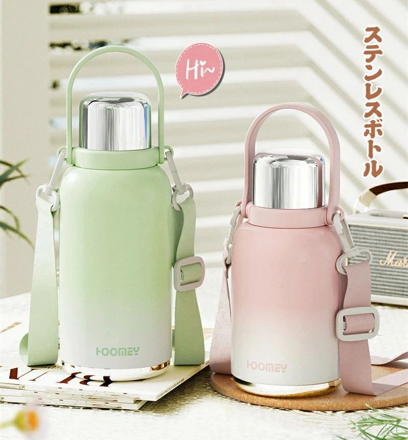 ステンレスボトル 真空 断熱 大容量 600ml/1000ml/1300ml 水筒 蓋付き 1リットル ...
