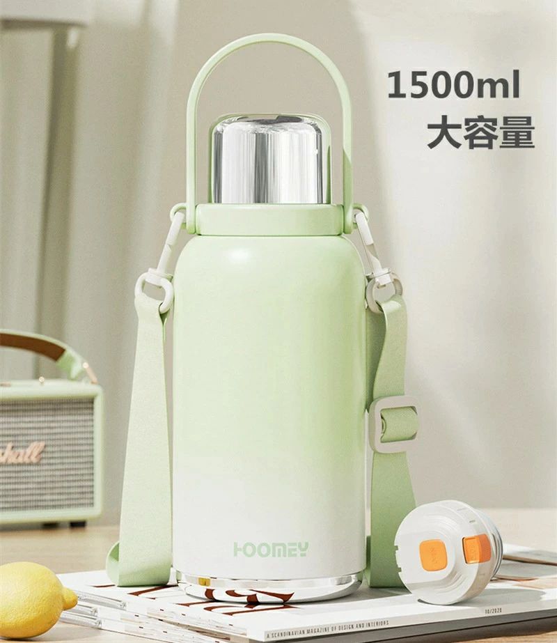ステンレスボトル 真空 断熱 大容量 600ml/1000ml/1300ml 水筒 蓋付き 1リットル ...