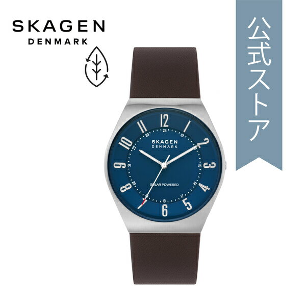 スカーゲン 腕時計 アナログ ソーラー メンズ エスプレッソ レザー GRENEN SOLAR POWERED SKW6838 2022 秋 SKAGEN 公式 ブランド 北欧 シンプル 防水 誕生日 プレゼント 記念日 ギフト